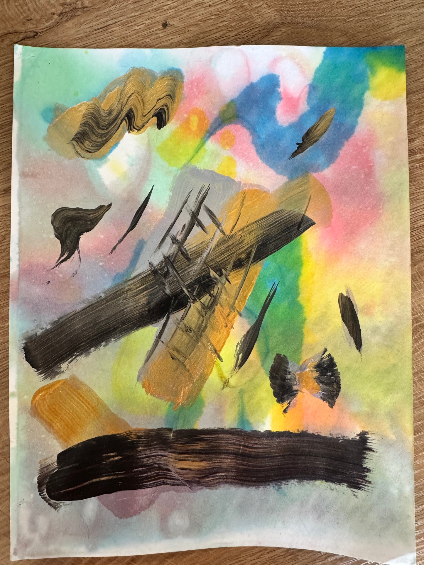 Original Art Work 002 - Acrylic on Tie Dye Card Stock