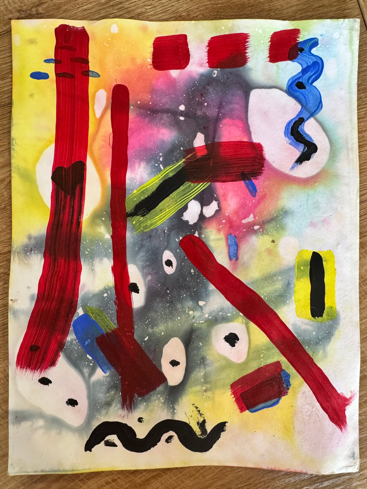 Original Art Work 007 - Acrylic on Tie Dye Card Stock