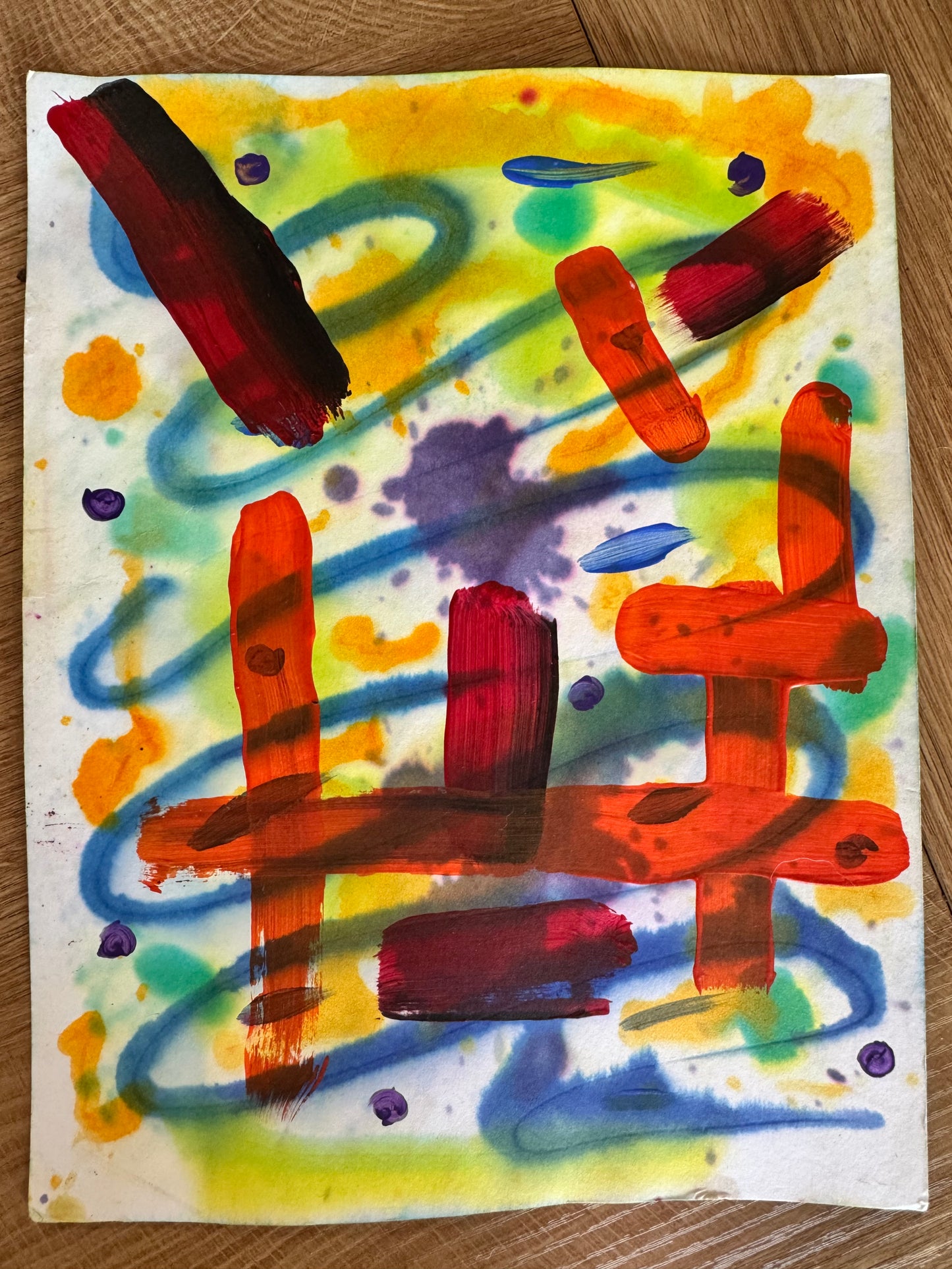 Original Art Work 001 -  Acrylic on Tie Dye Card Stock
