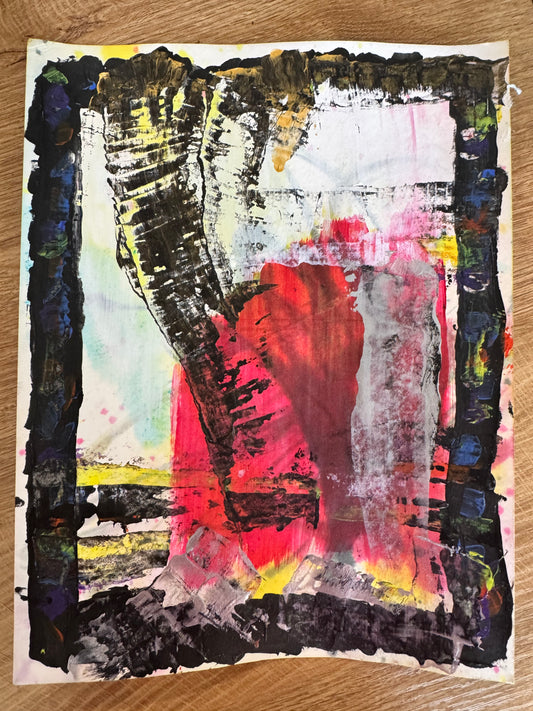 Original Art Work 003 -  Acrylic on Tie Dye Card Stock