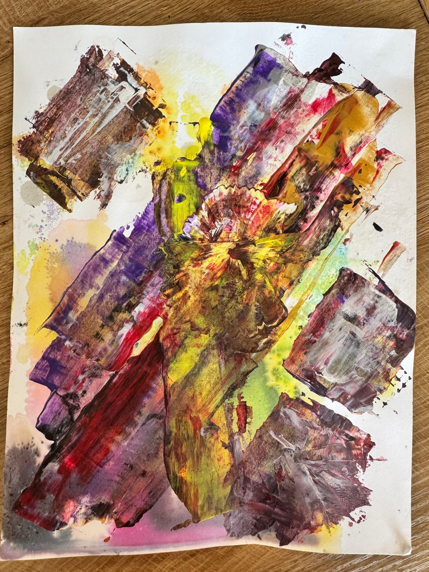 Original Art Work 004 -  Acrylic on Tie Dye Card Stock