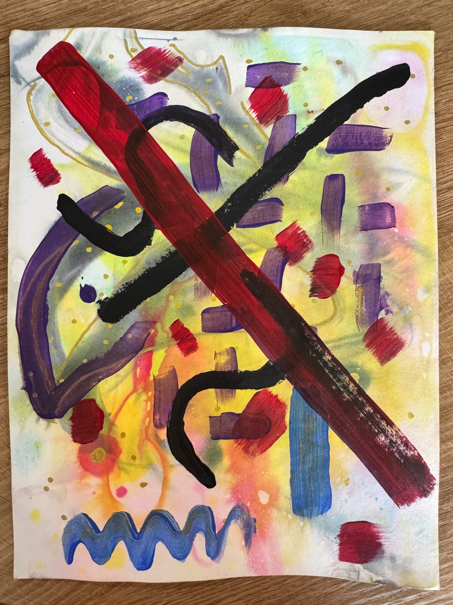 Original Art Work 005 -  Acrylic on Tie Dye Card Stock